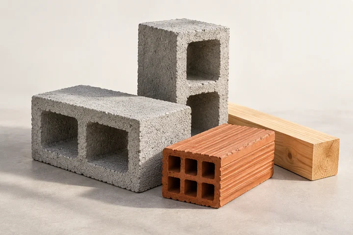 Bloques, ladrillo y madera, imagen de referencia